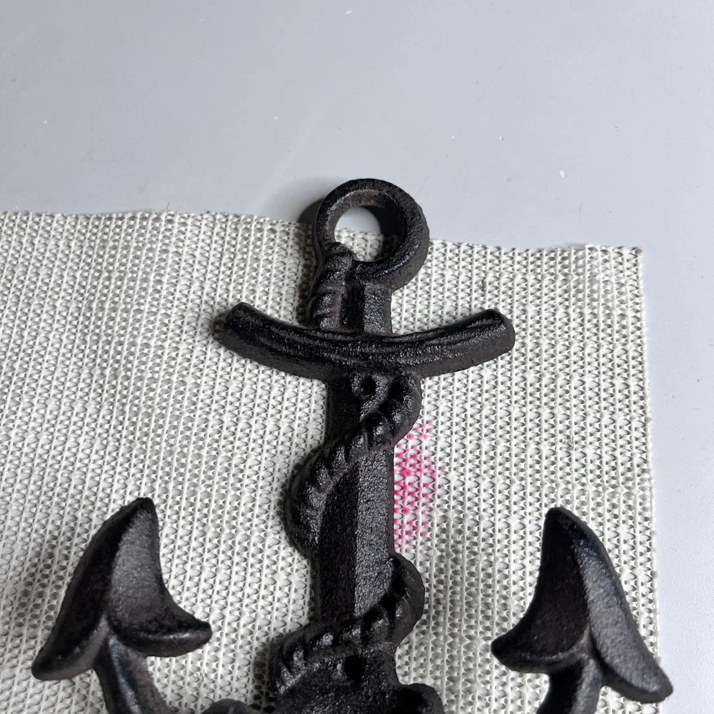 Cast‎ Iron Anchor Wall Hook Nautical Maritime Rope Decor Black Coat Towel Hanger